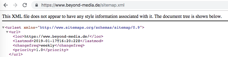 XML-Sitemap im Root-Verzeichnis