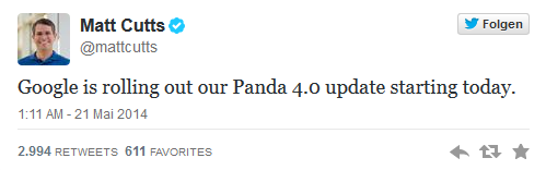 Panda-Update 4.0 von Matt Cutts angekündigt