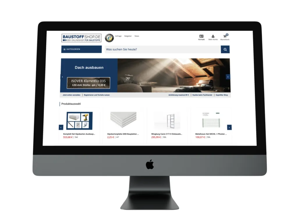 Baustoffshop.de auf Desktop