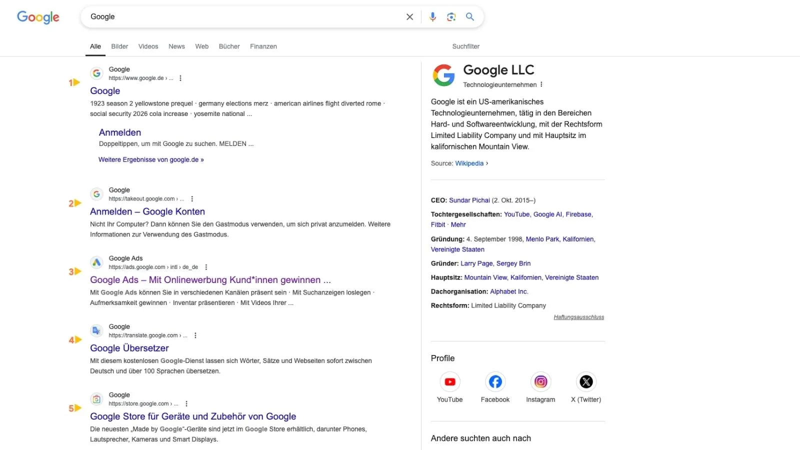 SERP , Search Engine Result Page