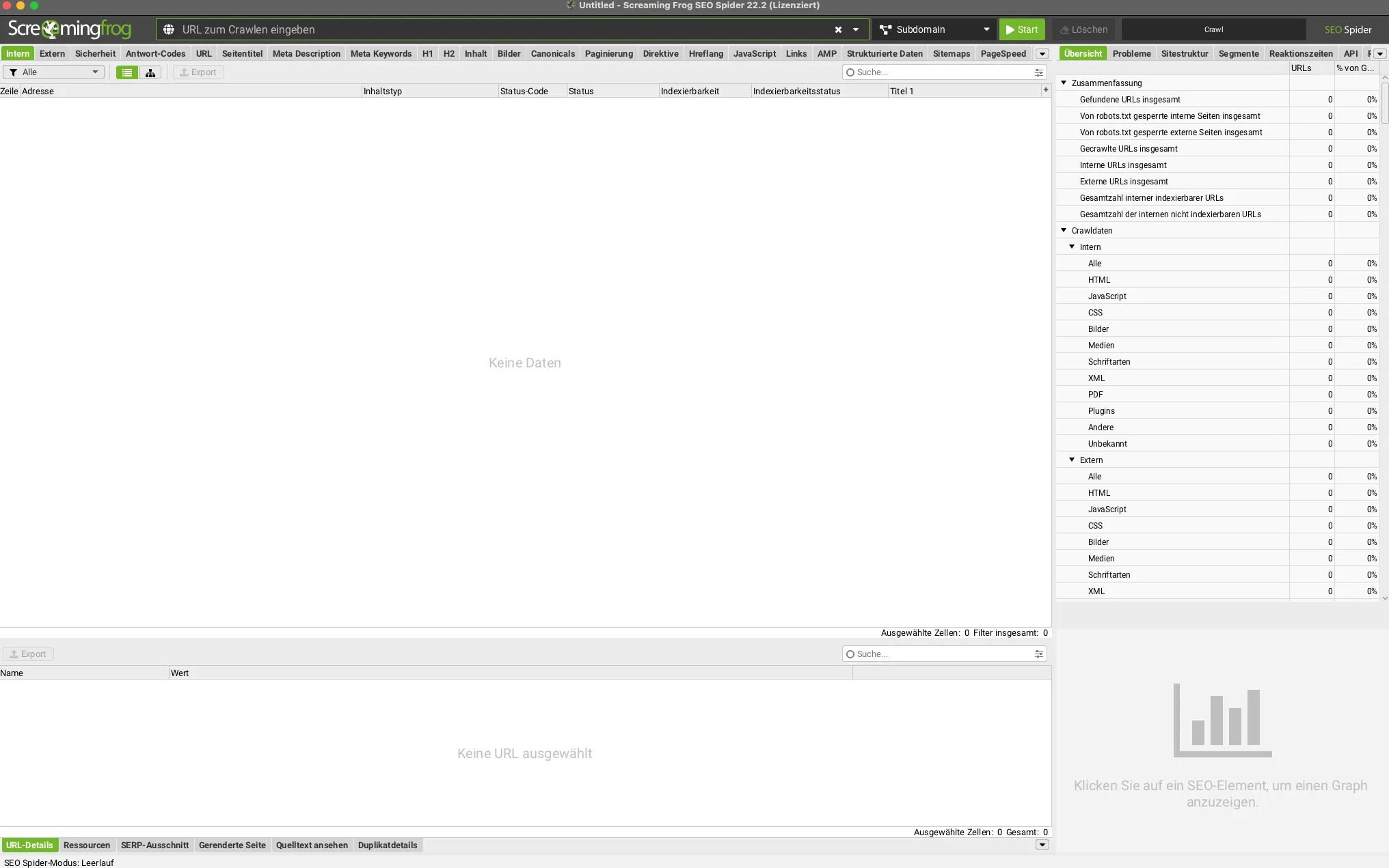 Screaming Frog SEO Spider - - - Crawl Analyse