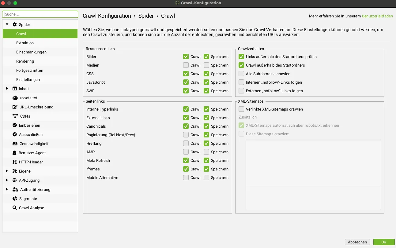 Screaming Frog SEO Spider - - - Crawl Analyse